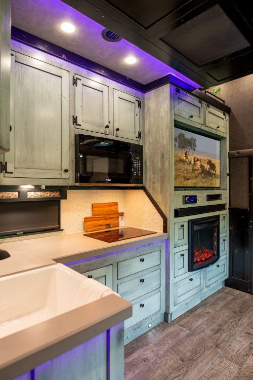 1492 Coachworks Toy Hauler Kitchen and Entertainment Center