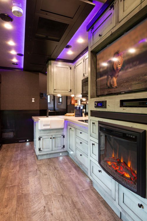 1492 Coachworks Toy Hauler Kitchen and Entertainment Center