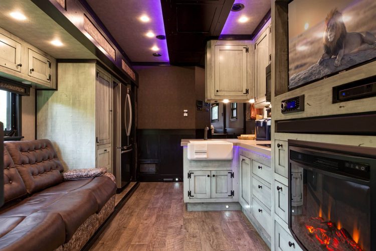1492 Coachworks Toy Hauler Kitchen and Living Area