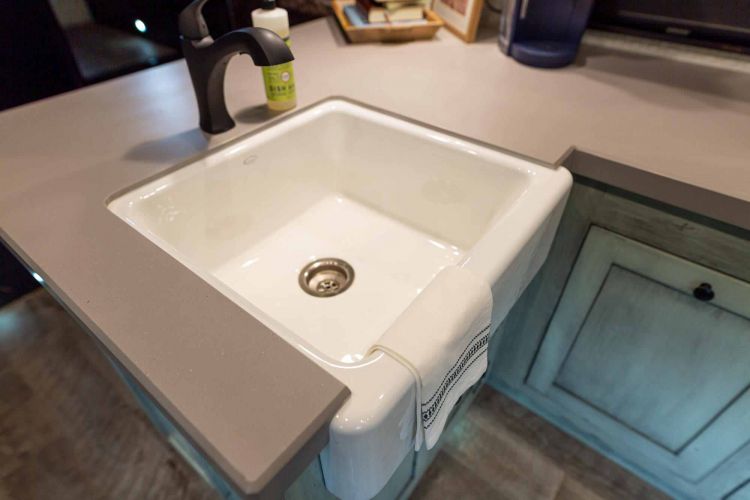 1492 Coachworks Toy Hauler Under-mount Koher Porcelain Kitchen Sink
